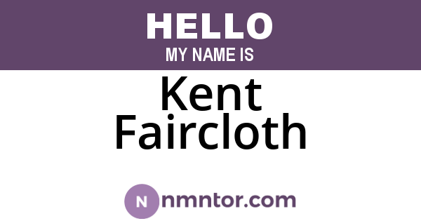 Kent Faircloth