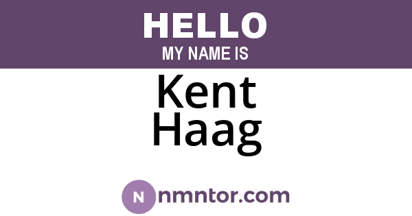 Kent Haag