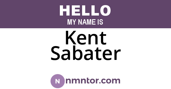 Kent Sabater