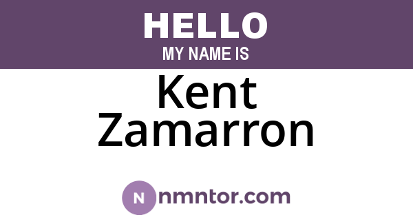 Kent Zamarron