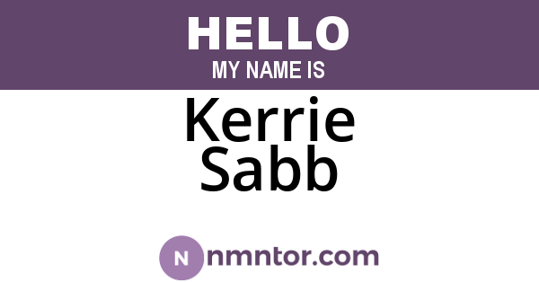 Kerrie Sabb