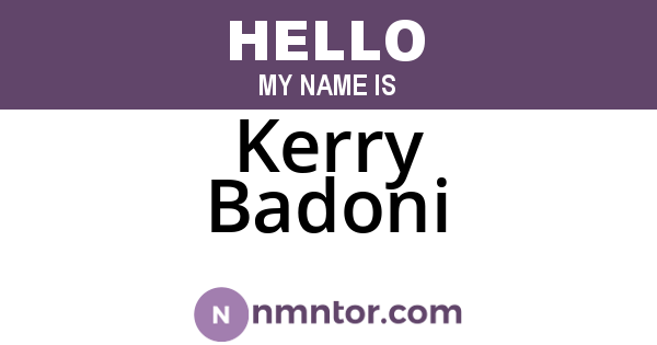 Kerry Badoni