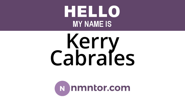 Kerry Cabrales