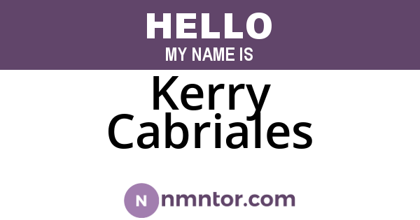 Kerry Cabriales