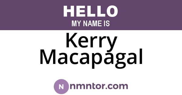 Kerry Macapagal