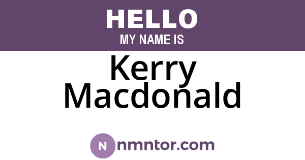 Kerry Macdonald