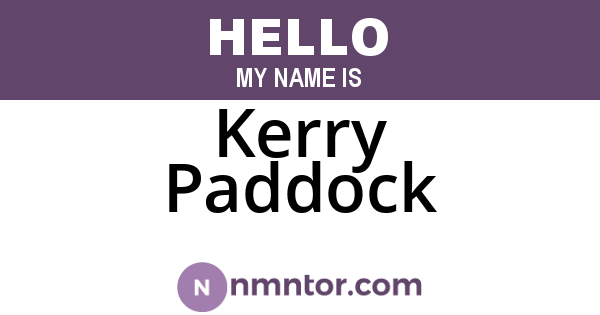 Kerry Paddock