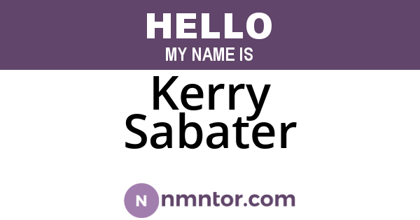 Kerry Sabater