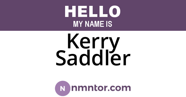 Kerry Saddler