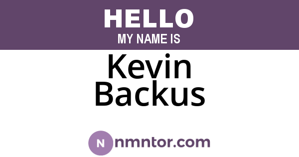 Kevin Backus