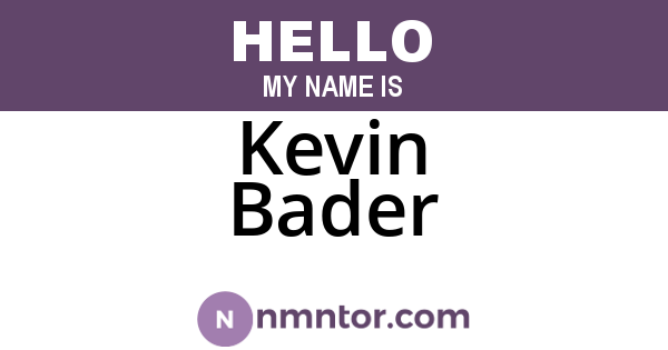 Kevin Bader