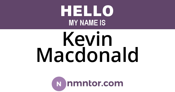 Kevin Macdonald