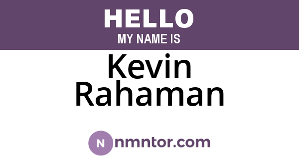 Kevin Rahaman