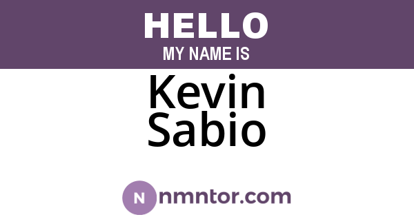 Kevin Sabio