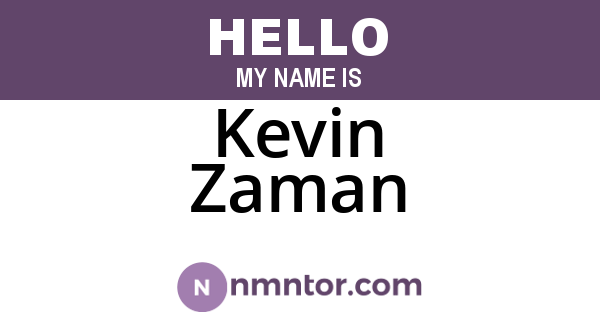 Kevin Zaman