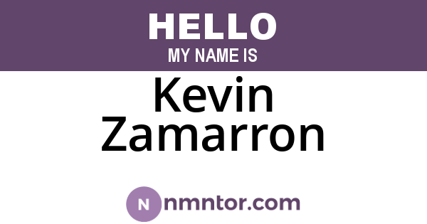 Kevin Zamarron