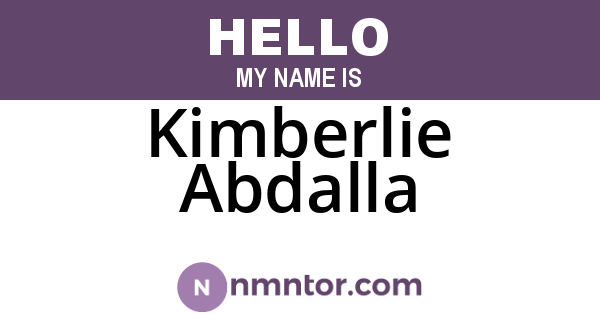 Kimberlie Abdalla