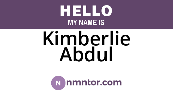 Kimberlie Abdul