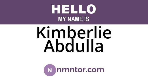 Kimberlie Abdulla