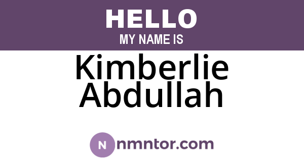 Kimberlie Abdullah