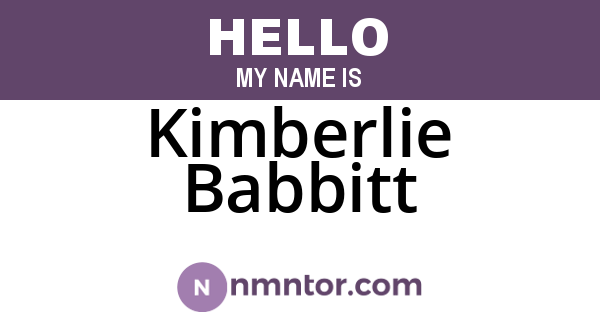 Kimberlie Babbitt