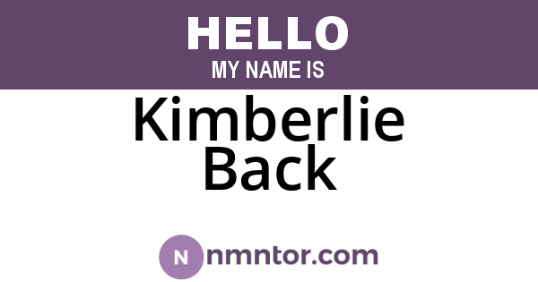 Kimberlie Back