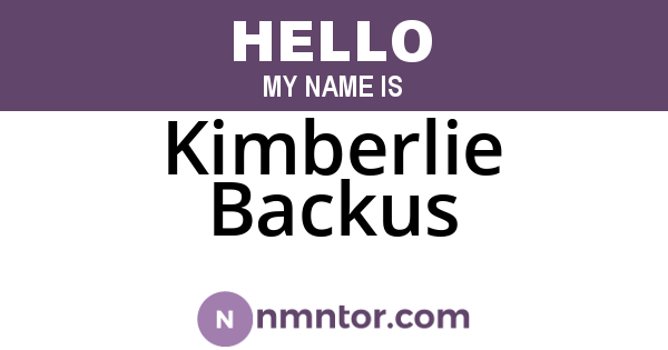 Kimberlie Backus