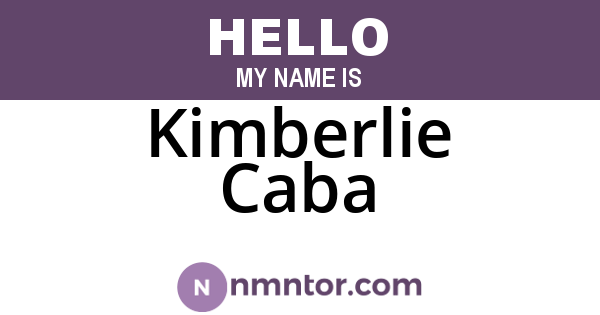 Kimberlie Caba