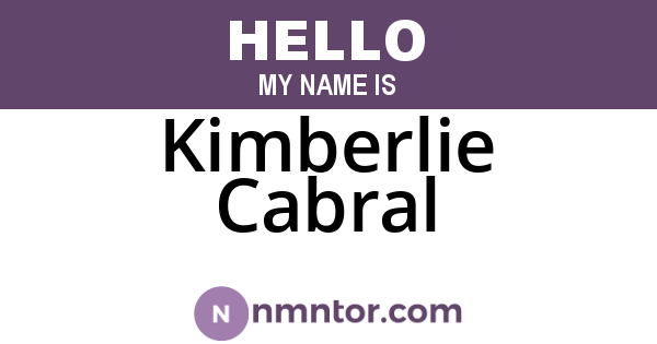 Kimberlie Cabral