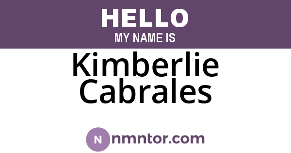 Kimberlie Cabrales
