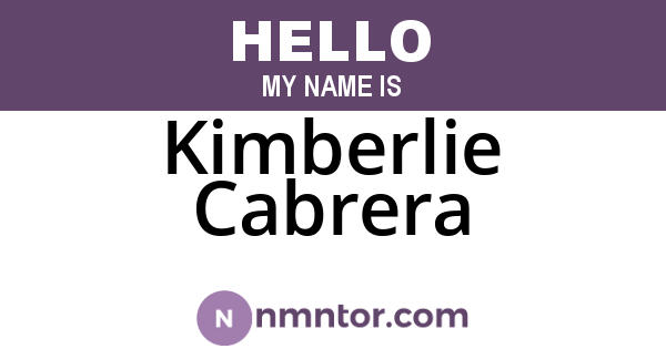Kimberlie Cabrera