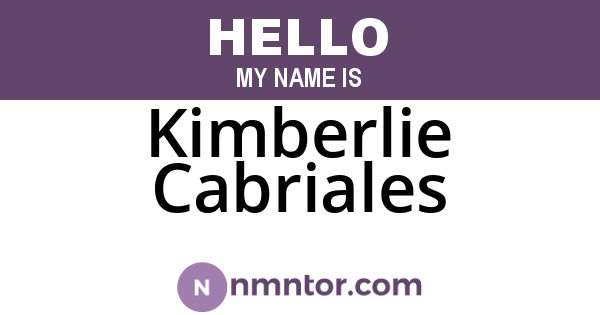 Kimberlie Cabriales