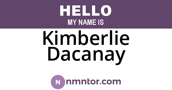 Kimberlie Dacanay