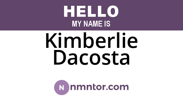 Kimberlie Dacosta