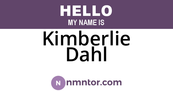 Kimberlie Dahl