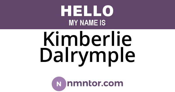 Kimberlie Dalrymple