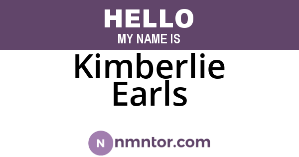 Kimberlie Earls
