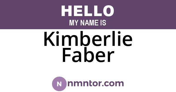 Kimberlie Faber