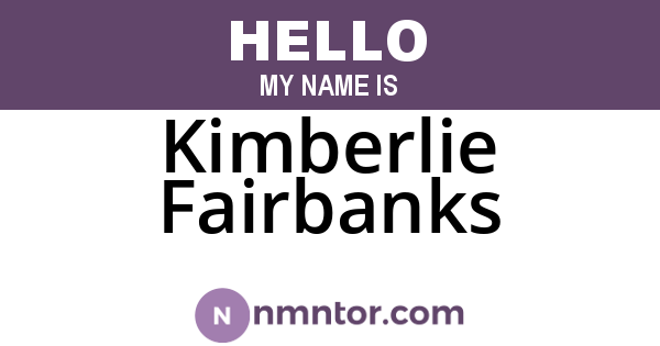 Kimberlie Fairbanks