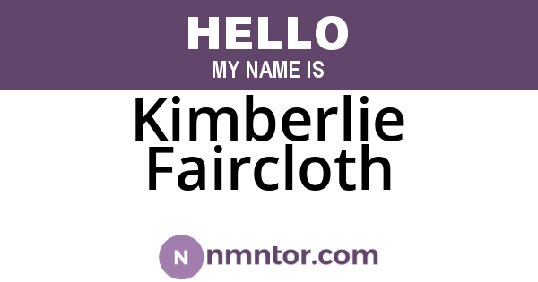 Kimberlie Faircloth