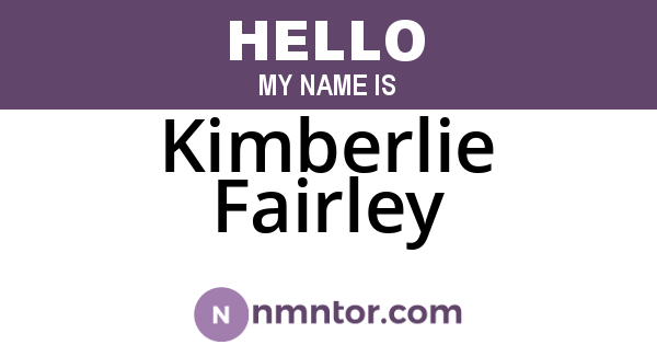 Kimberlie Fairley