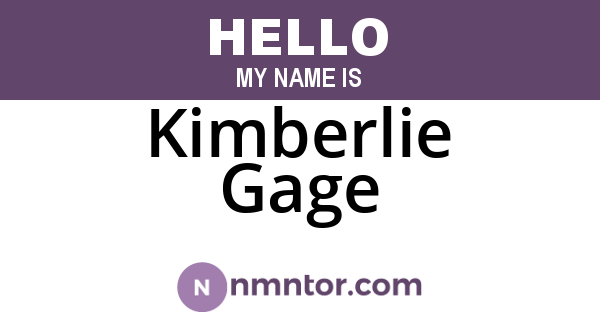 Kimberlie Gage