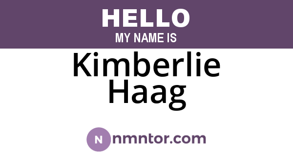 Kimberlie Haag
