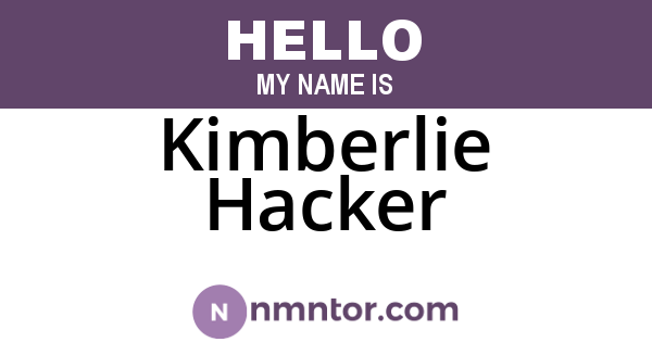 Kimberlie Hacker