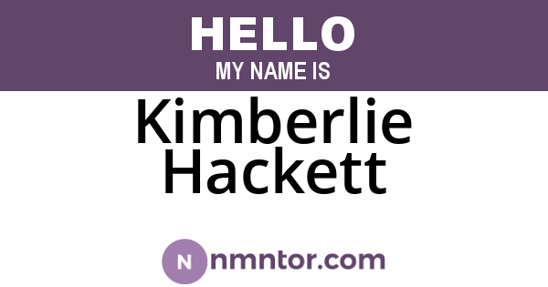 Kimberlie Hackett