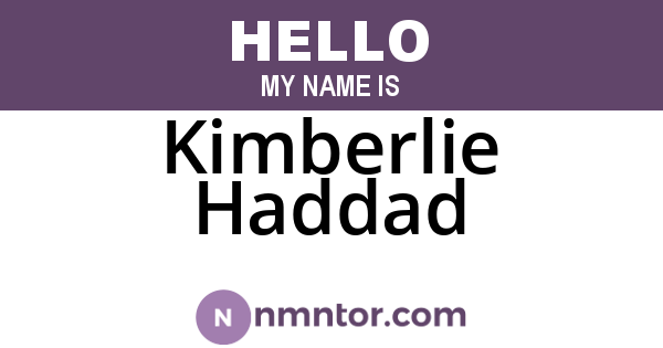 Kimberlie Haddad