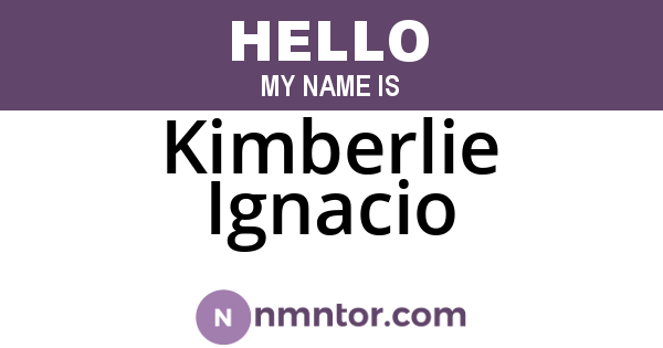 Kimberlie Ignacio