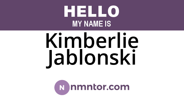 Kimberlie Jablonski