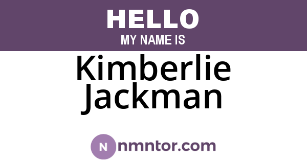 Kimberlie Jackman