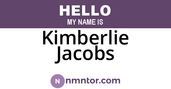 Kimberlie Jacobs